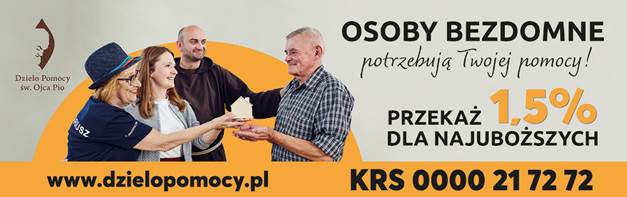 Dzieło Pomocy św. O. Pio wspierane przez program do rozliczeń podatku.